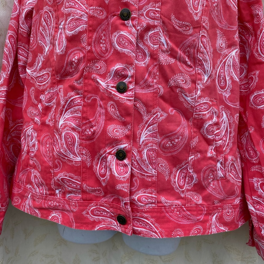 Jessica London size 14W jean jacket filigree pattern - Picture 9 of 12